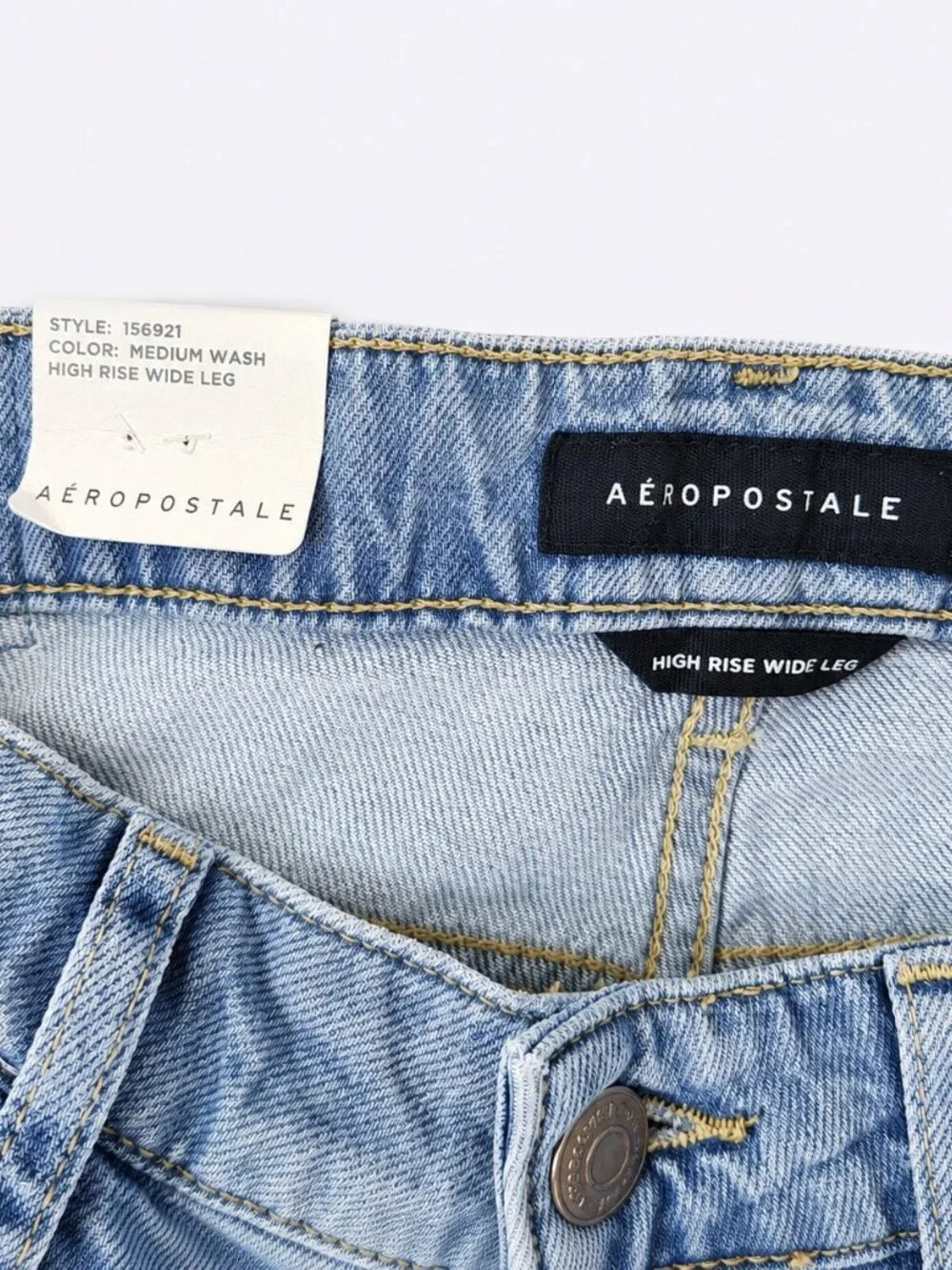 Aeropostale Aero High Rise Wide Leg Jeans Size 8 NWT Light Wash - Picture 5 of 9